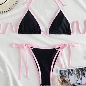 Black and Pink Bikini Set